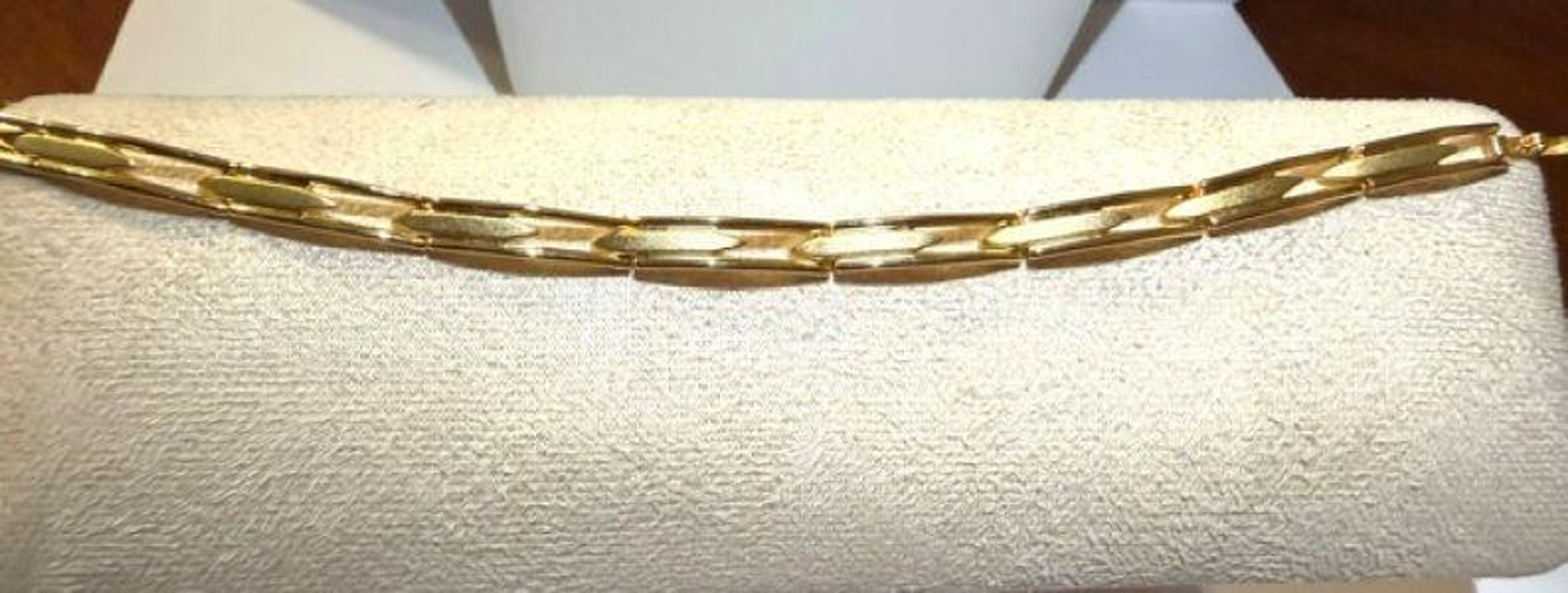 Gorgeous, 7 Inch, Cut Out ID Link Bracelet, 24k Real Gold Plated