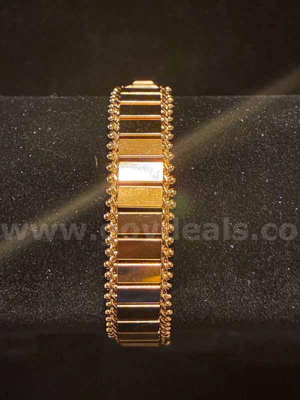 7.5” Flexible Brick Bracelet 24K Real Gold Filled.