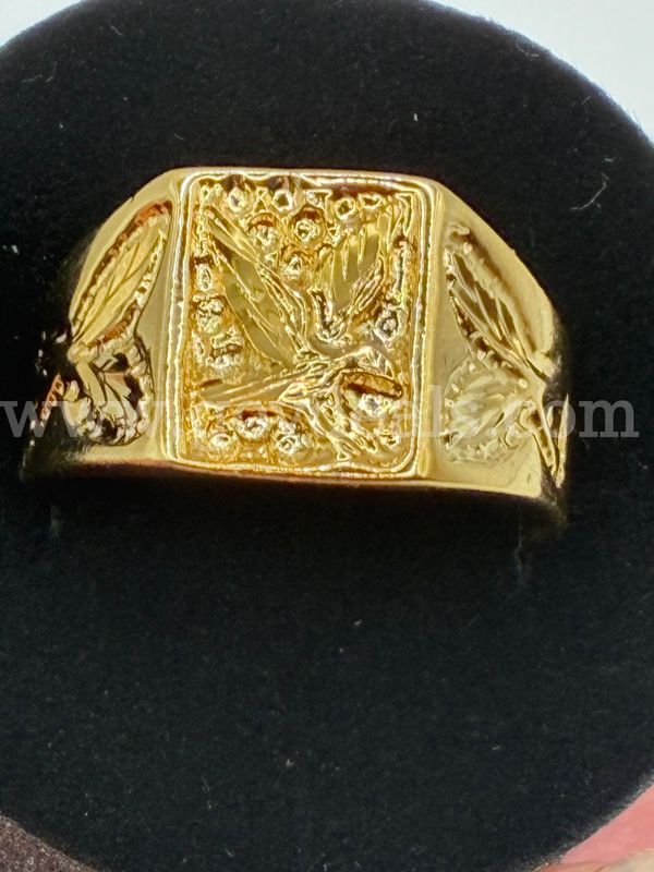 Size 10 3/4, Mens Eagle Ring , 24k Real Gold Filled