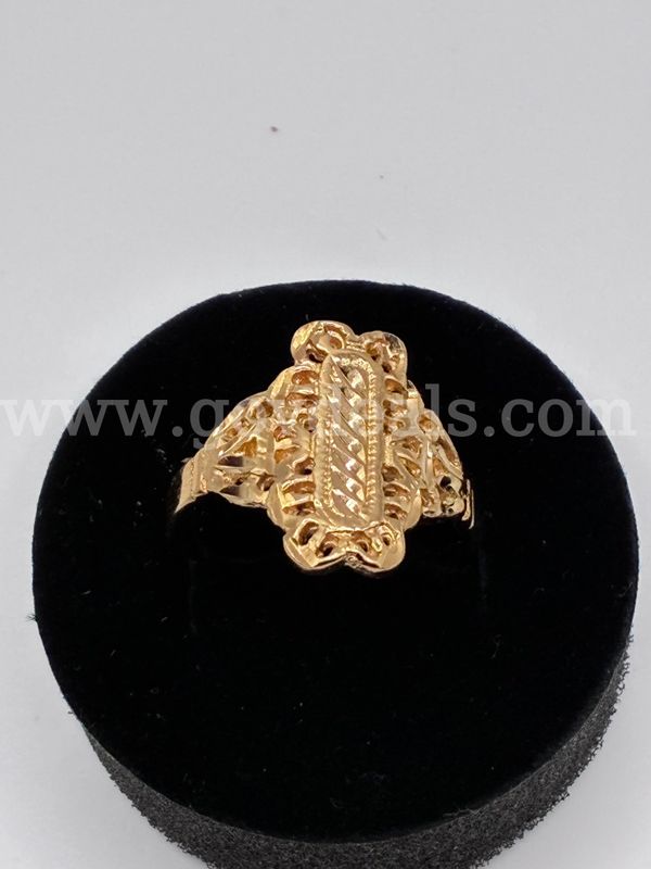 Size 9,Diamond Cut Rectangular Ring, 24K Real Gold Filled.