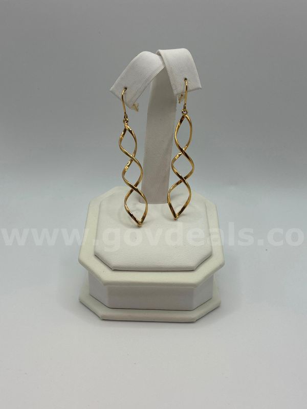 Unique Swirl Earrings. 24K Real Gold Plated