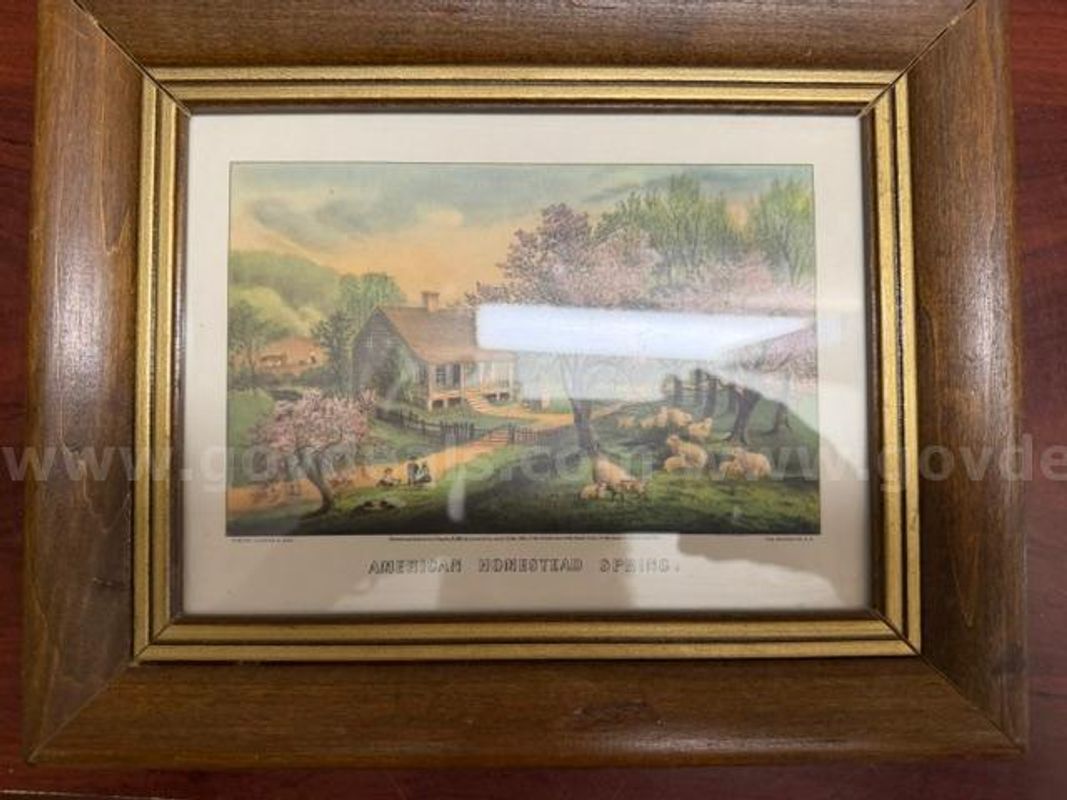 Vintage, 1930s, Courier and Ives Framed Print