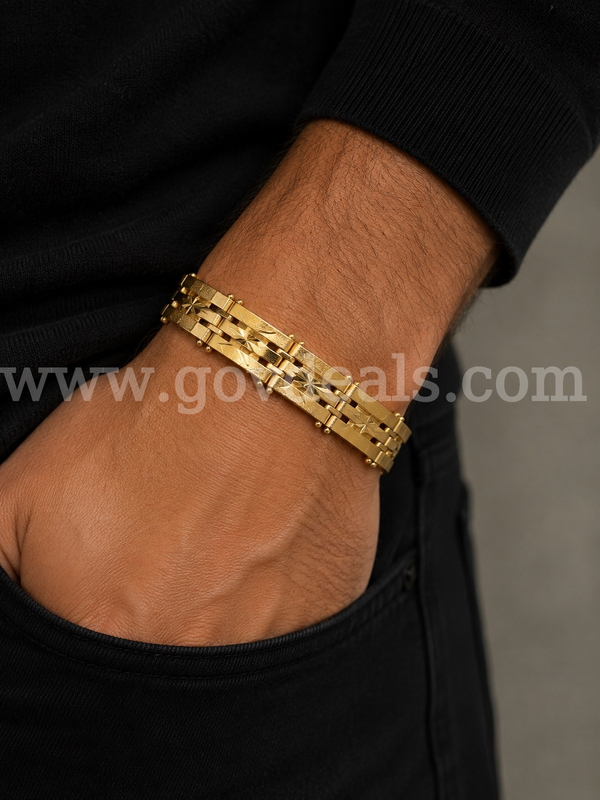Gorgeous, 7 Inch, Diamond Cut Starburst Bracelet, Real 24k Gold Filled.
