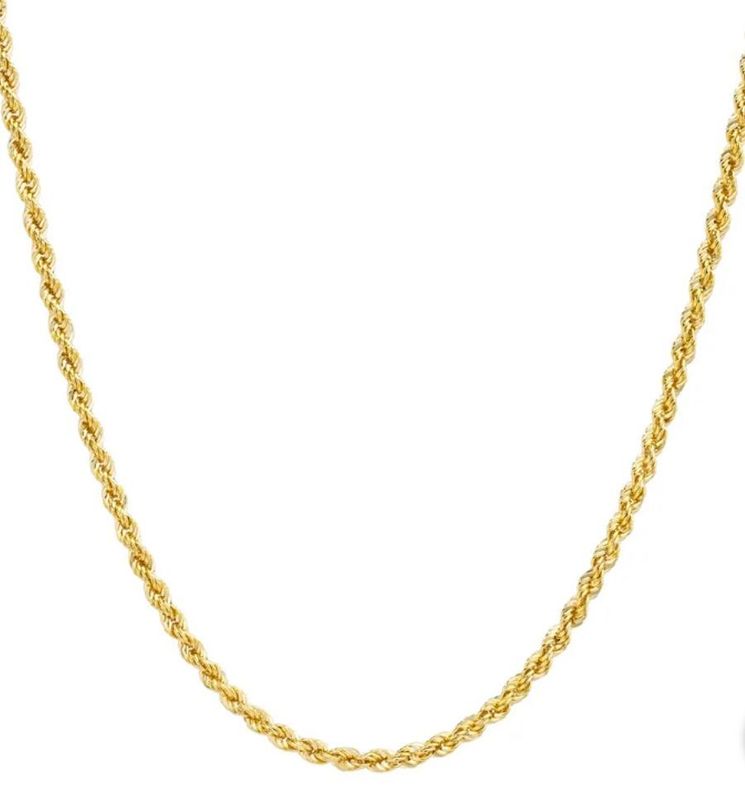 14K Real Gold Gorgeous 18” Classic Rope Necklace! 2.75 grams & 2.15mm