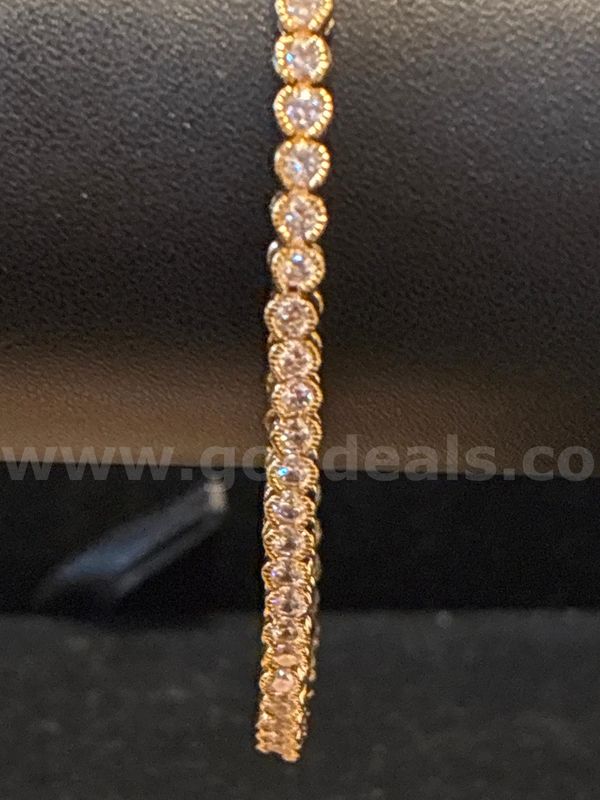 Real 24k Gold Filled, 8 Inch, CZ Tennis Bracelet