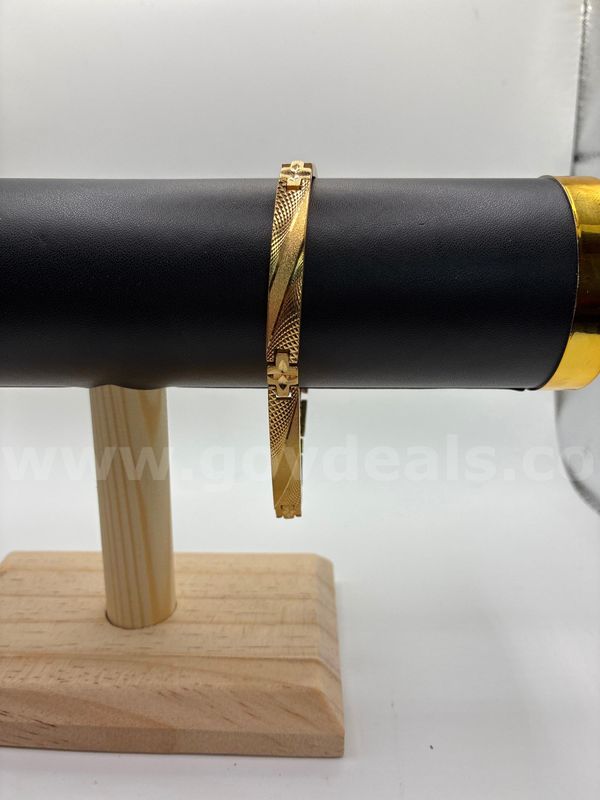 9 Inch, Real 24k Gold Filled, CZ, Radiant Cross Luxe ID Bracelet