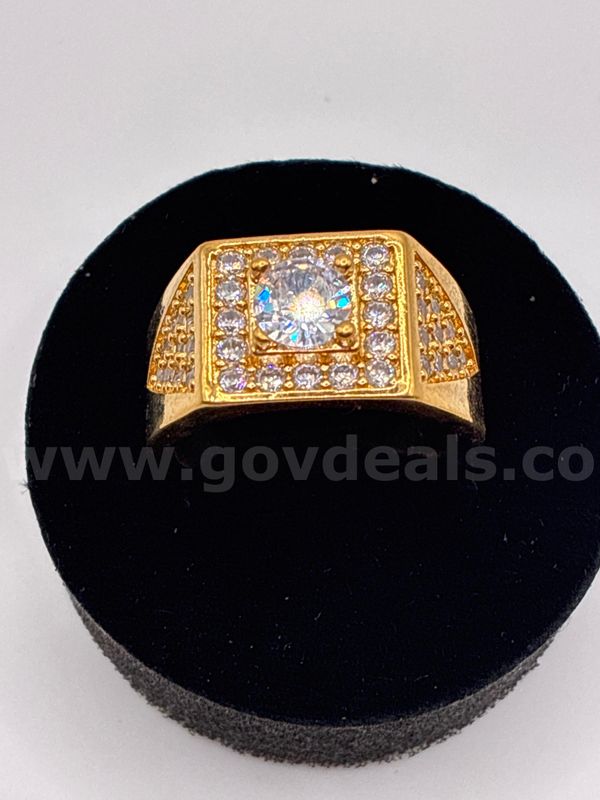 Ladies, Real 24k Gold Filled, Size 9, CZ Ring.