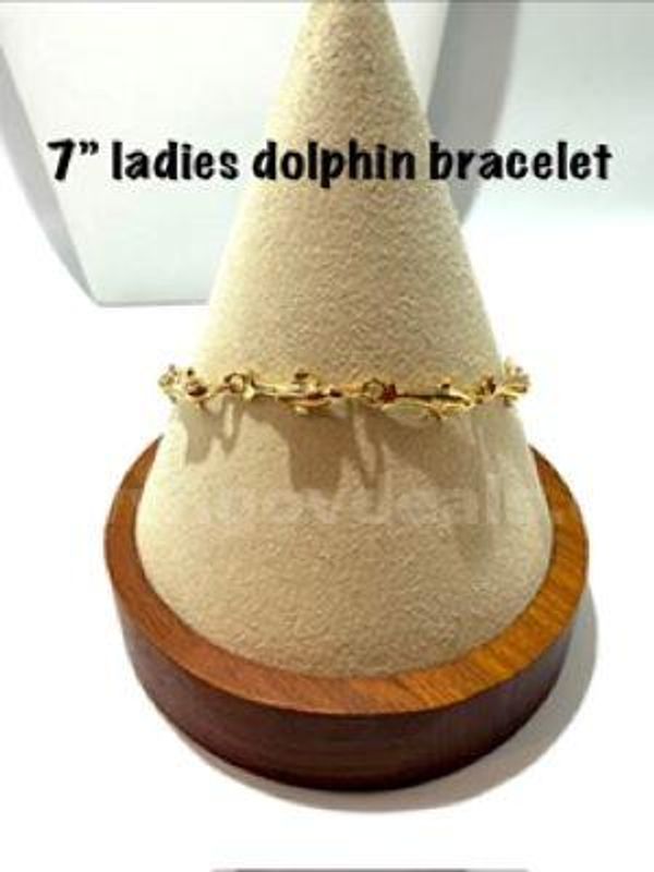 Dainty, Ladies, Real 24k Gold Filled, 7”, Dolphin Bracelet