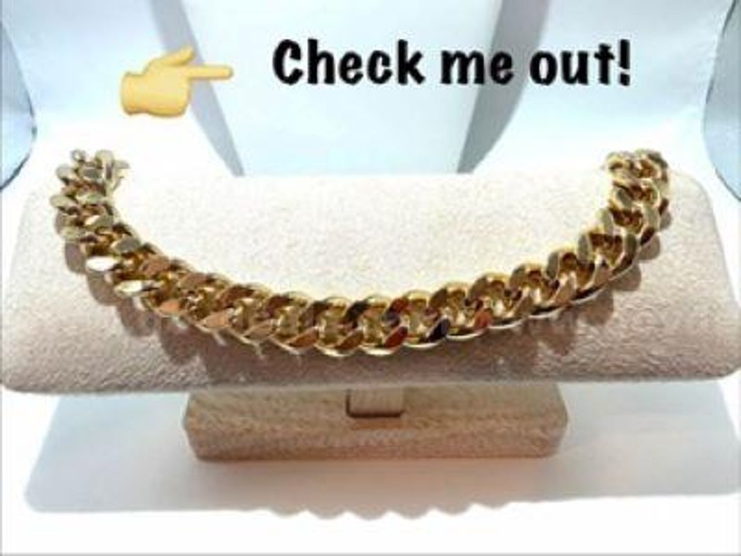 Gorgeous, Heavy, 9 1/2 Inch, Real 24k Gold Filled, Cuban Link Men’s Bracelet