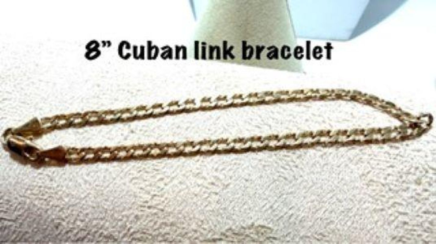 Beautiful, Real 24k Gold Filled, 8”, Cuban Link Bracelet