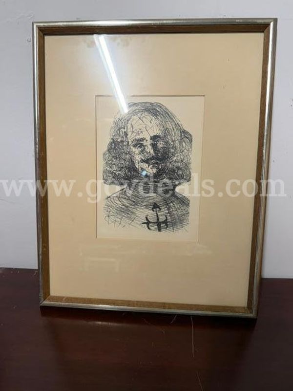 Velazquez by Salvador Dali, Signed Plate 11"x14"