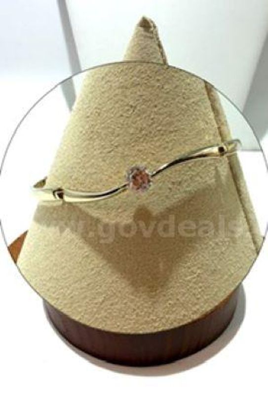 Beautiful, Ladies, Real 24k Gold Filled, 7 Inch, CZ Brilliant Solitaire ID Link Bracelet