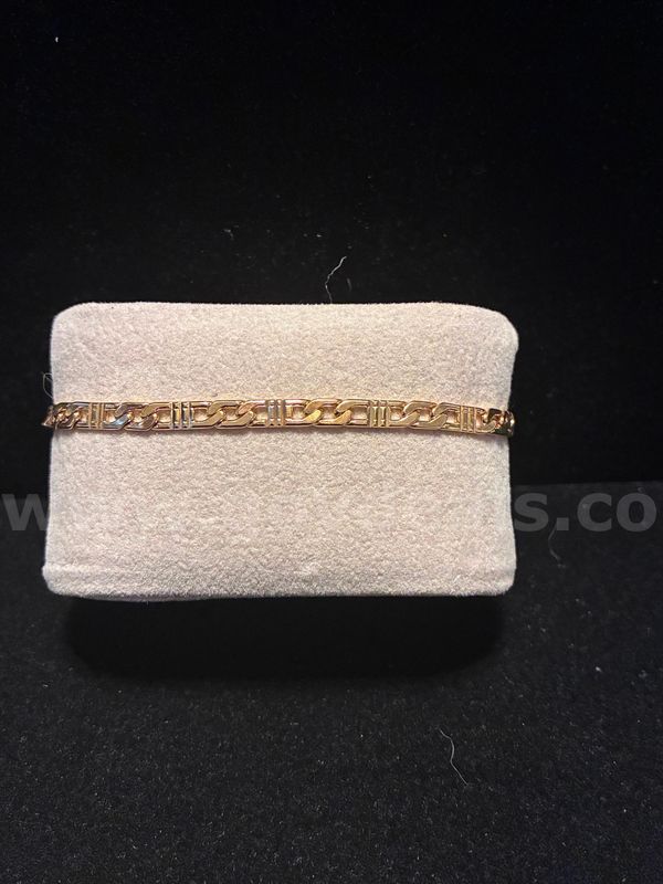 Elegant, 7” Roman Link Bracelet, 24K Real Gold Filled.