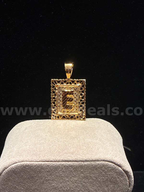 Beautiful, Diamond-Cut Monogram Letter “E” Pendant, 24K Real Gold Filled.