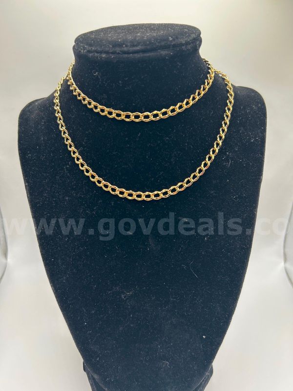 24k Gold, 25” Small Curb Link Necklace. USE BUY NOW FREE SHIP!!