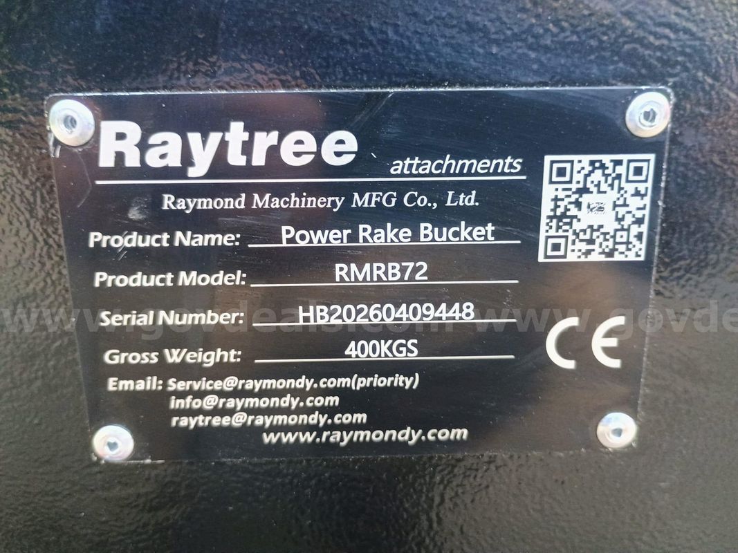 FACTORY - NEW Raytree RMRB72 72" Skid Steer Power Rake Bucket Attachment - Raleigh NC