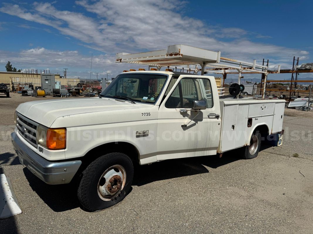 1989 Ford F-250 Custom Gasoline EFI, DRW, with Utility Bed