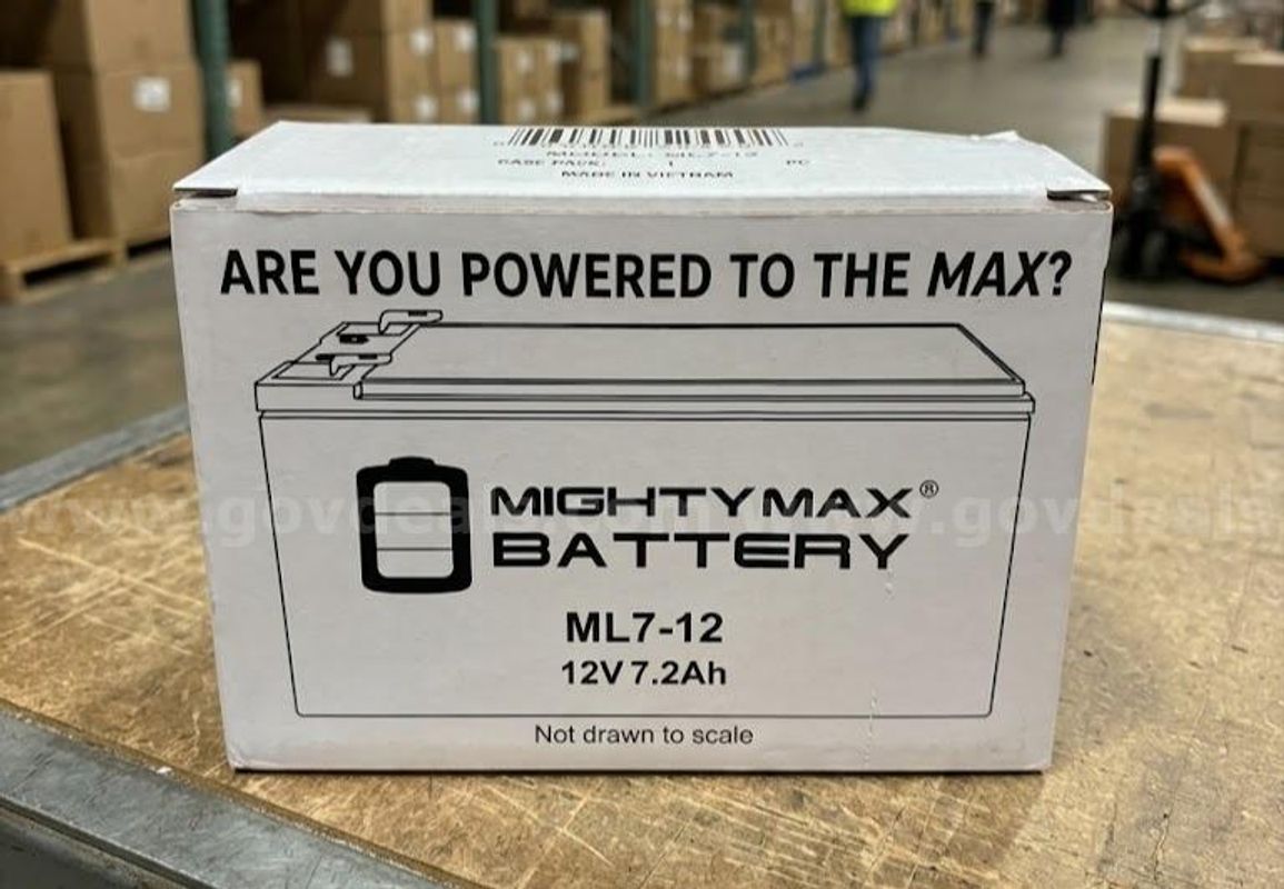 55 - NEW Mighty Max ML7-12 Battery 12V, 7.2Ah
