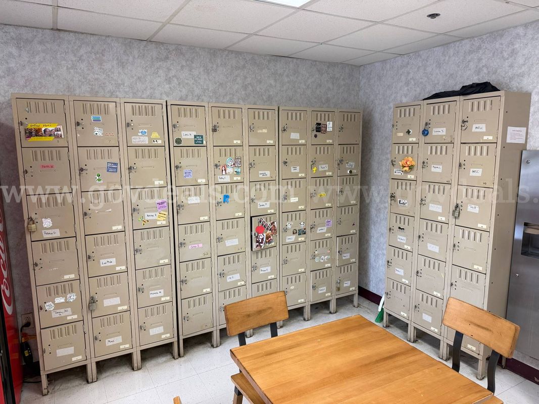 METAL WALL LOCKERS (With Keys) 3 ea./ Cream Colored, Small Storage Compartments