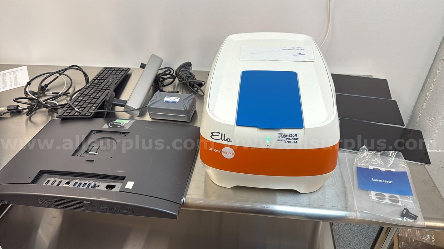 ProteinSimple Ella Immunoassay System, Bio-Techne, w/ Dell Monitor, 3 Tablets, Verification Kit