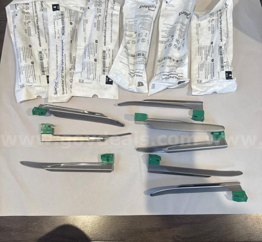 14x Greenline D Sun Med Sun One Mil 4 Laryngoscope Blade, Fiber Optic Intubation shipping only