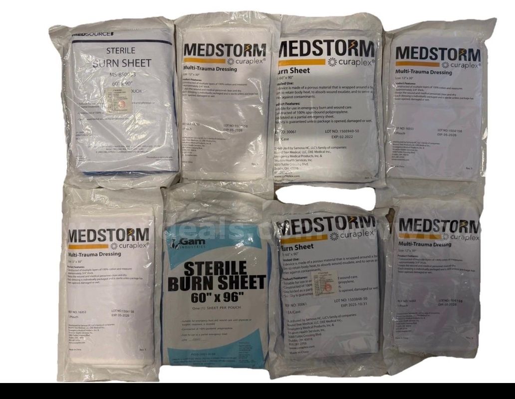 8x Lot First Aid Sterile 60" x 90" Burn Sheet Blanket - 8 Pack TRAUMA Shipping only