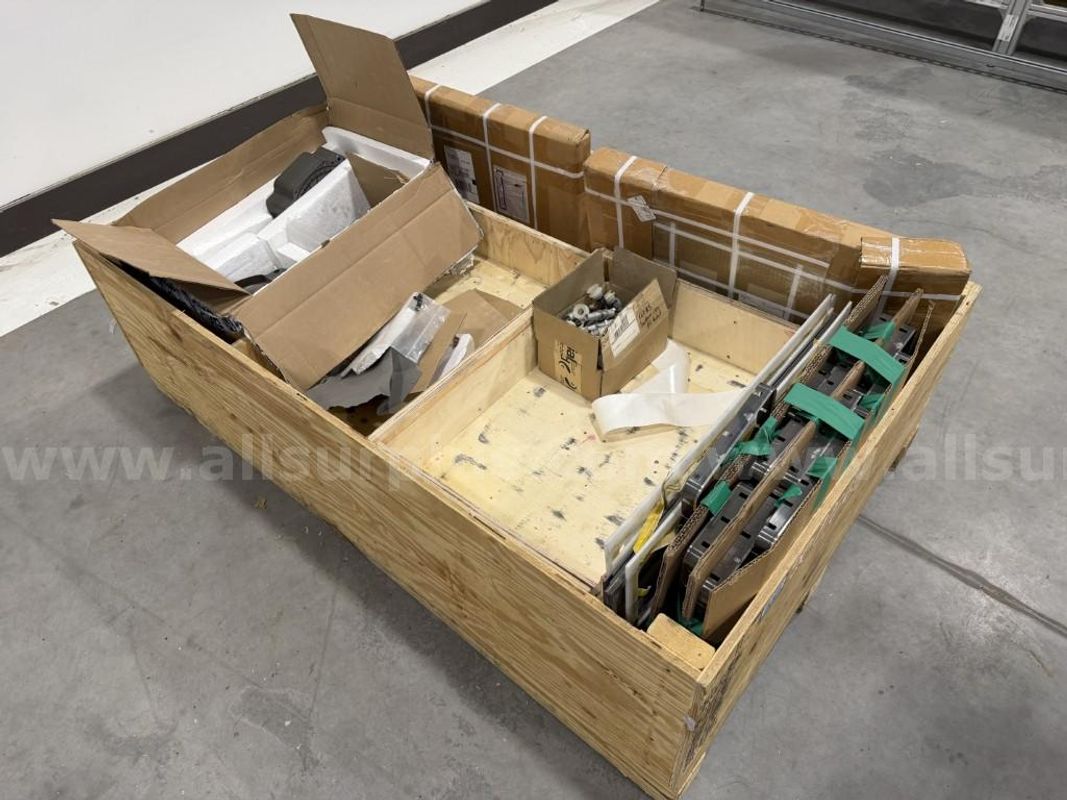 Trimming Blades, Cushion Plates, Alignment Tools, Robot Vacuum Fittings, and Hot Press Cavities, Qty 1 Crate