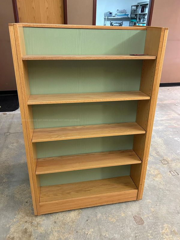 Double-Sided Retail Display Unit with Slatwall and Adjustable Shelves