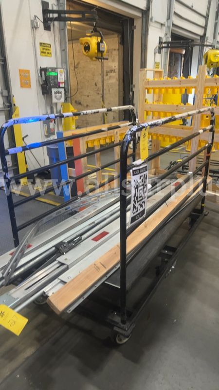 1 Ea. Heavy duty warehouse panel cart with rails