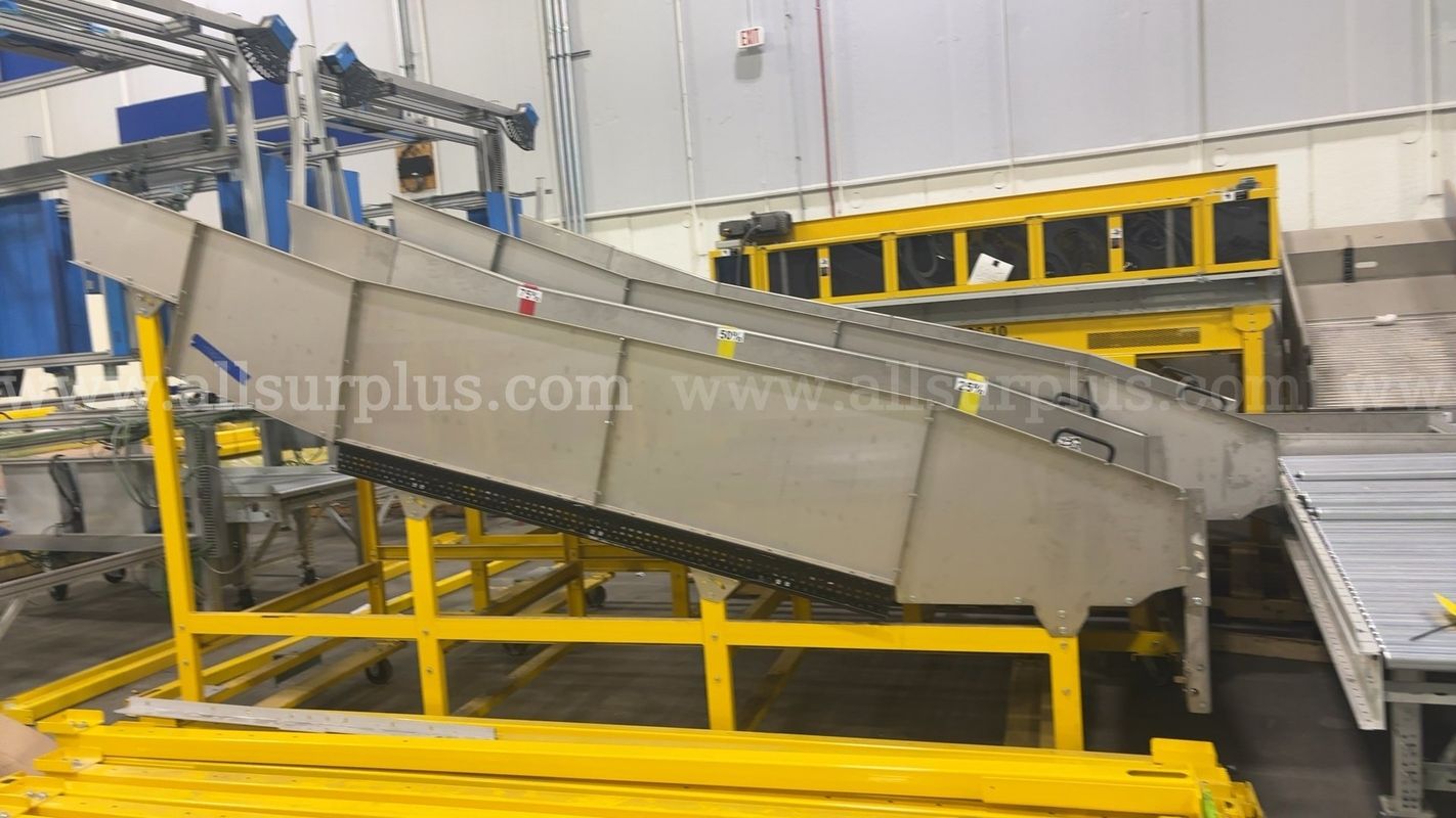 2 Ea. Gravity Roller Conveyor Curve Section, Steel Frame