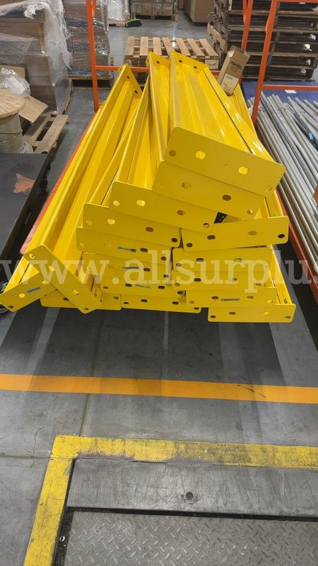 19 Ea. Uline Rack Guard Rail 4 ft Yellow