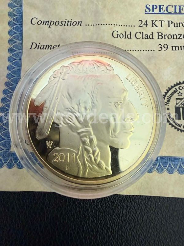 2011F $50 Buffalo Tribute Proof with Certificate of Authenticity.