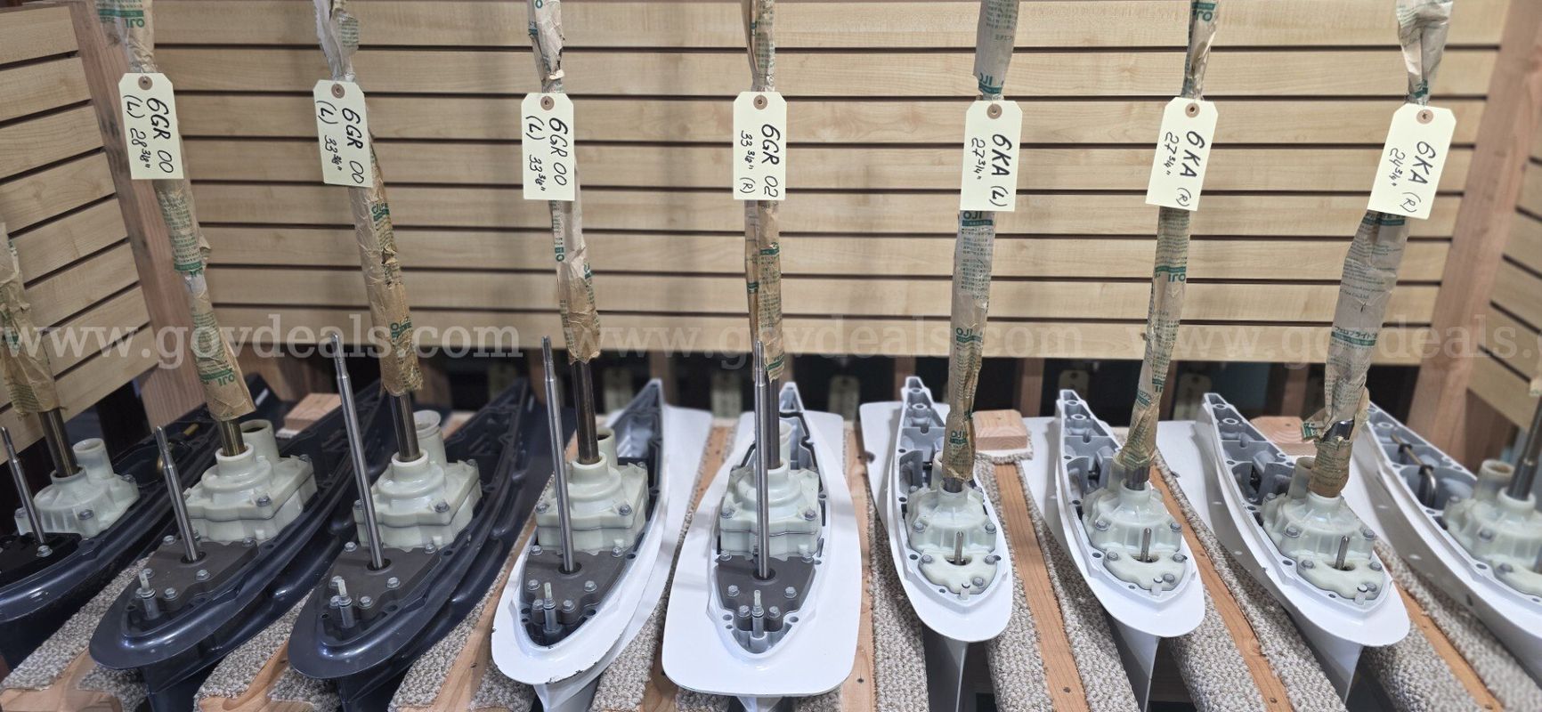 9 brand-new Yamaha OEM outboard lower units. Mixed models/colors. minor transportation damages (easy repairable) AS-IS.