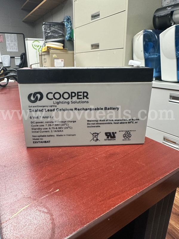 Cooper Lighting Solutions Rechargeable Battery 6 Volt & 7 AMP Hr.