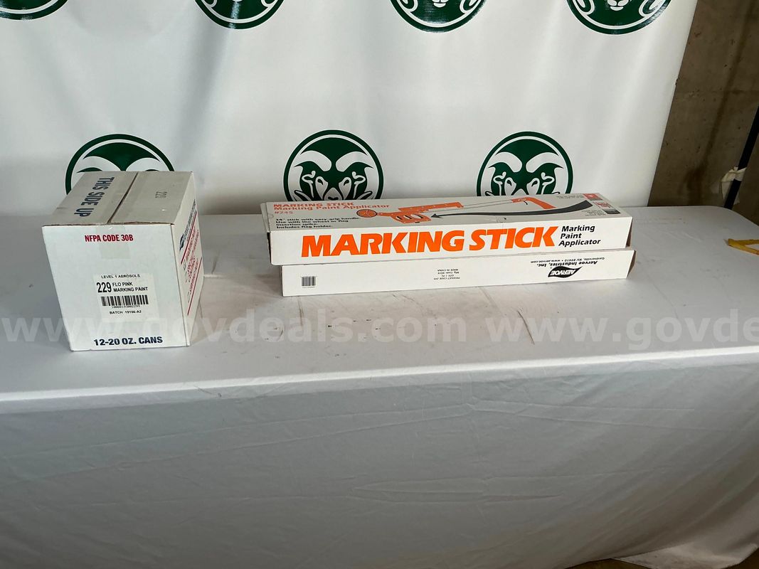 Lot of Two Marking Sticks with Case of Paint