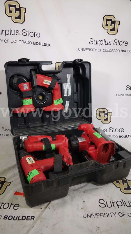 Set of Proliant Power Tools, Cordless Drill, Jigsaw, Work Light, Sander, Circular Saw