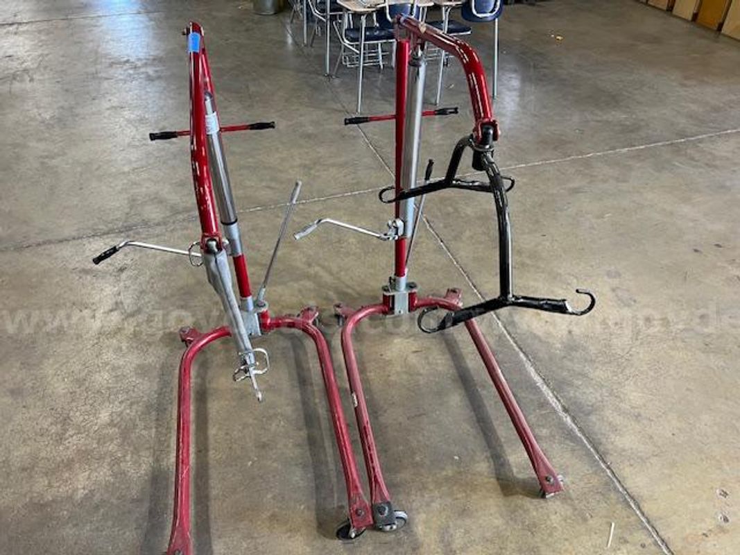 Lot of 2 Red Manual Hoyer Lifts