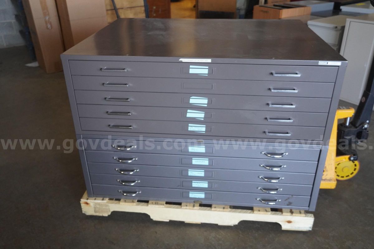 Two Piece Flat Map File Cabinet