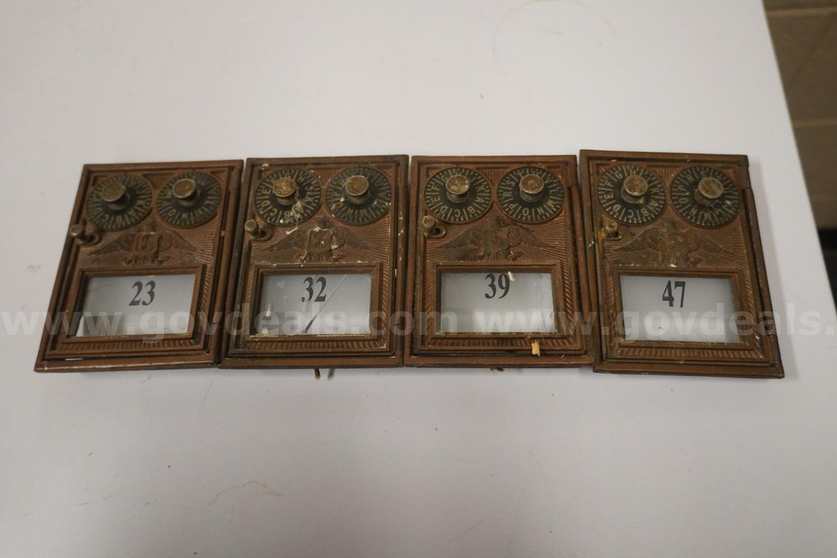 Four Vintage Mailbox Doors