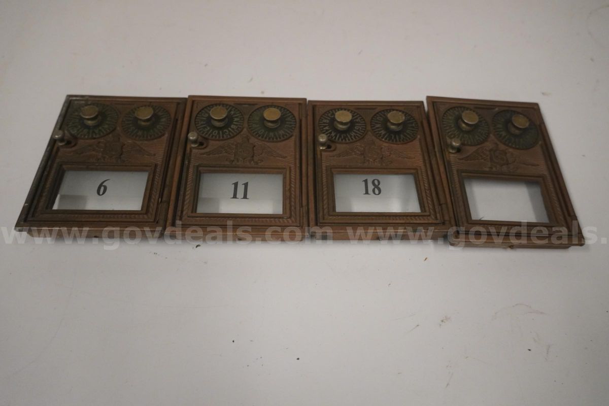 Four Vintage Mailbox Doors