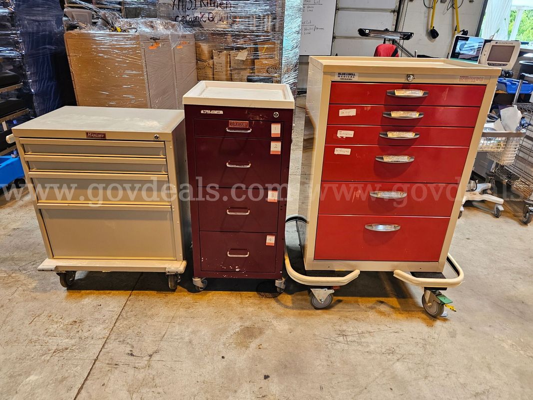 Lot of 3 medical carts