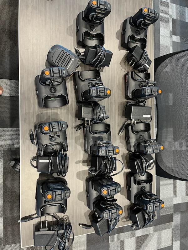 USED 13 – Motorola mics and 11 chargers with power cords for the APX 7000