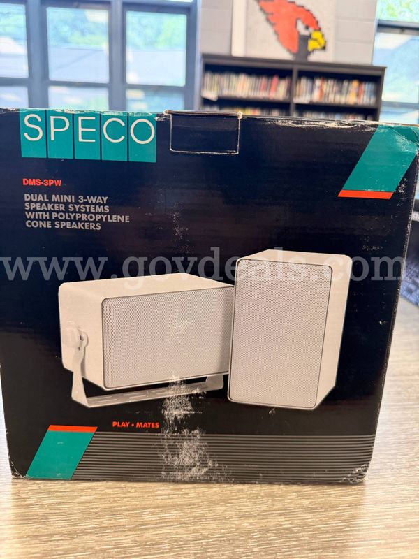 Lot of 2 SPECO DMS-3PW DualMini 3-Way Speaker System with Poloypropylene Cone Speakers