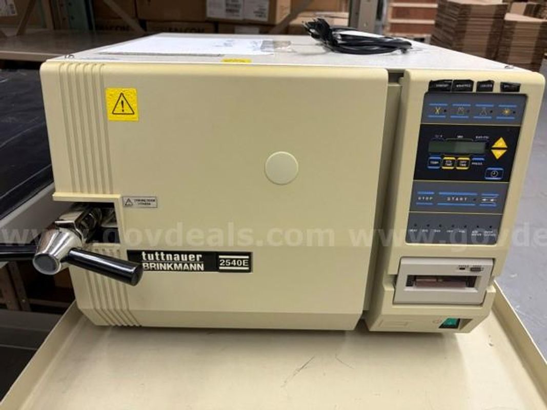 Lot of (1) Tuttnauer 2540E Table-Top Autoclave Steam Sterilizer.