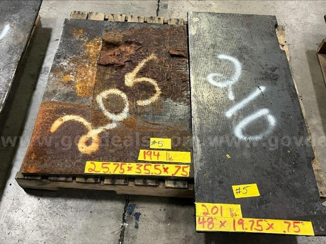 Lot 5 of (12) Various Steel Plates.