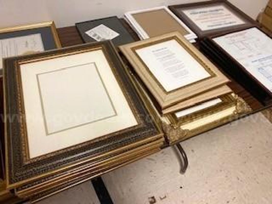 lot of (32) Phot/Certificate Frames with Glass.