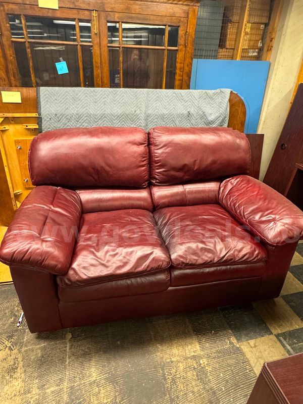 Red loveseat sofa
