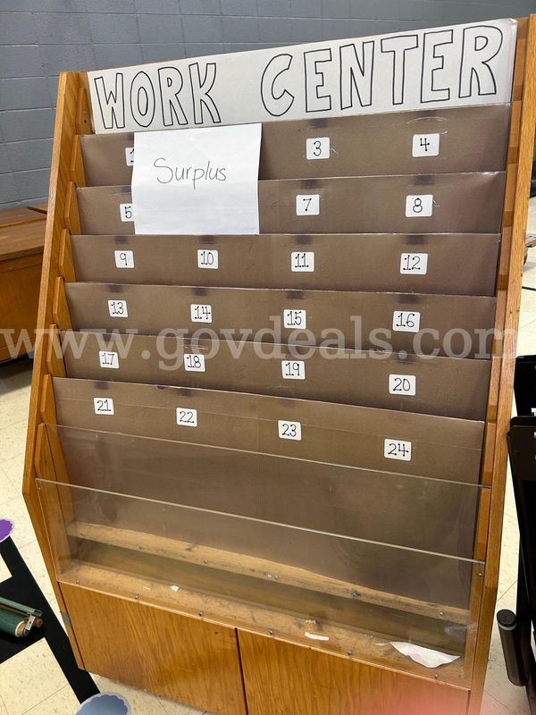 2 wooden desks, 1 book organizer