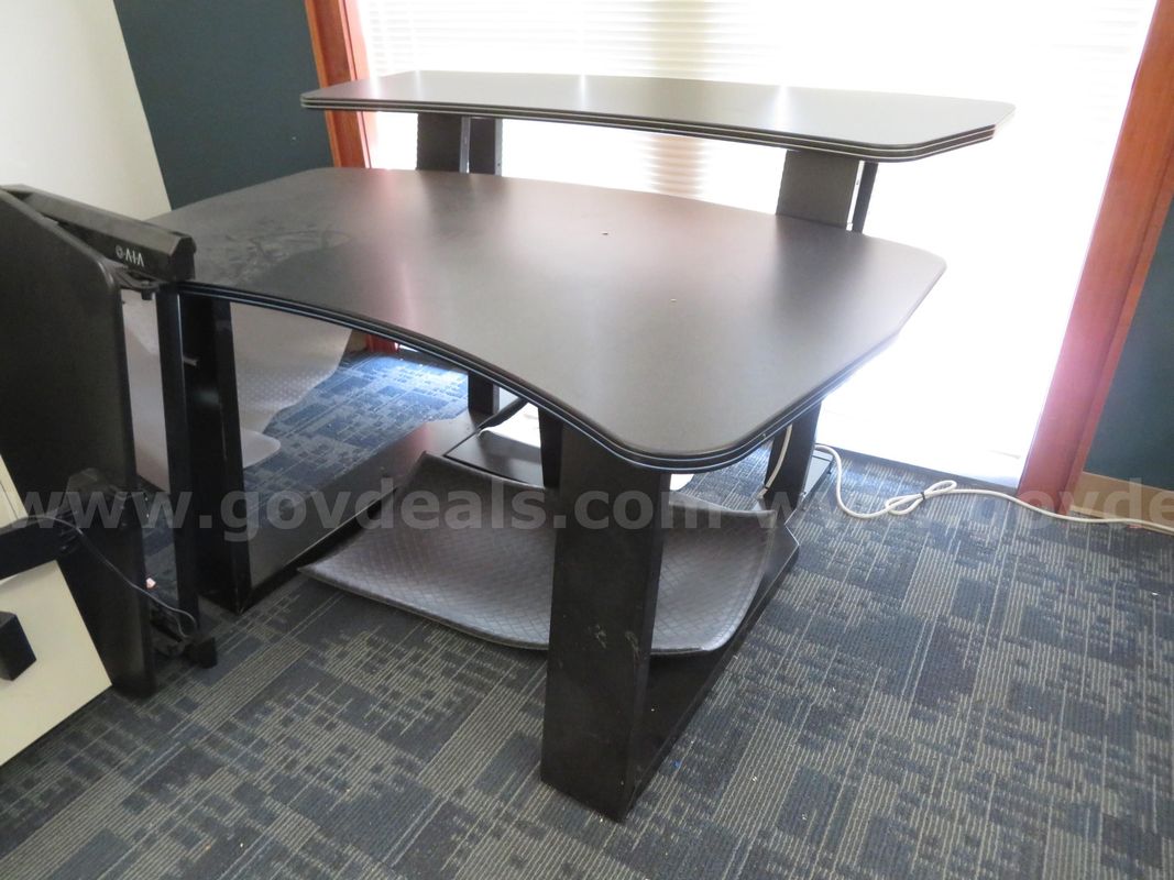 Black Laminate 2-Level Desk