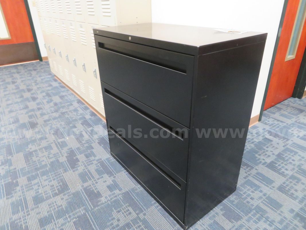 Black 3-Drawer Lateral File Cabinet